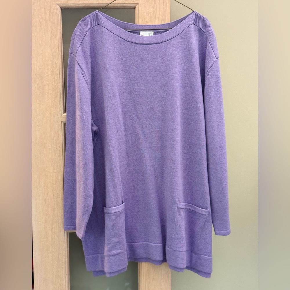 J. Jill Purple Oversized Two-pocket Sweater